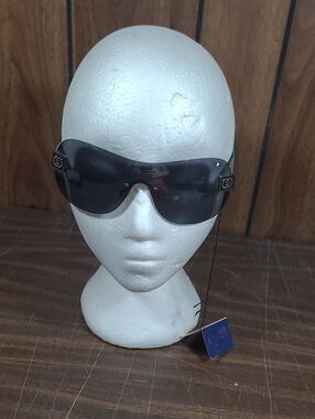 Oversized Shield Sunglasses in Dark Smoke #43